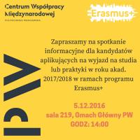 Spotkanie informacyjne Erasmus+